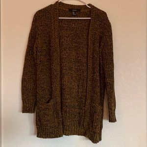 Mustard and Black Knit Cardigan